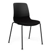 SitOnIt Mika Four Leg Chair | Upholstered Seat, 3 Shell Colors Guest Chair, Cafe Chair, Stack Chair SitOnIt Frame Color Black Fabric Color Peppercorn 