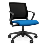SitOnIt Movi Light Task Chair | 3 Frame Color Options Light Task Chair, Conference Chair, Computer Chair, Teacher Chair, Meeting Chair SitOnIt Fabric Color Electric Blue Mesh Color Onyx 