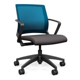 SitOnIt Movi Light Task Chair | 3 Frame Color Options Light Task Chair, Conference Chair, Computer Chair, Teacher Chair, Meeting Chair SitOnIt Fabric Color Kiss Mesh Color Electric Blue 