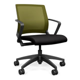 SitOnIt Movi Light Task Chair | 3 Frame Color Options Light Task Chair, Conference Chair, Computer Chair, Teacher Chair, Meeting Chair SitOnIt Fabric Color Licorice Apple Mesh 