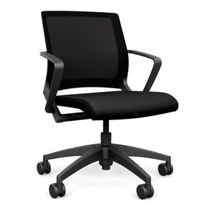 SitOnIt Movi Light Task Chair | 3 Frame Color Options Light Task Chair, Conference Chair, Computer Chair, Teacher Chair, Meeting Chair SitOnIt Fabric Color Licorice Mesh Color Onyx 