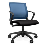 SitOnIt Movi Light Task Chair | 3 Frame Color Options Light Task Chair, Conference Chair, Computer Chair, Teacher Chair, Meeting Chair SitOnIt Fabric Color Licorice Ocean Mesh 