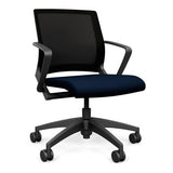 SitOnIt Movi Light Task Chair | 3 Frame Color Options Light Task Chair, Conference Chair, Computer Chair, Teacher Chair, Meeting Chair SitOnIt Fabric Color Navy Mesh Color Onyx 