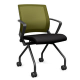 SitOnIt Movi Nester Chair | 3 Frame Colors Nesting Chairs SitOnIt Fabric Color Licorice Apple Mesh 