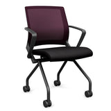 SitOnIt Movi Nester Chair | 3 Frame Colors Nesting Chairs SitOnIt Fabric Color Licorice Grape Mesh 