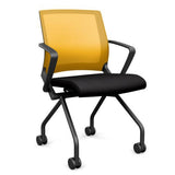 SitOnIt Movi Nester Chair | 3 Frame Colors Nesting Chairs SitOnIt Fabric Color Licorice Lemon Mesh 
