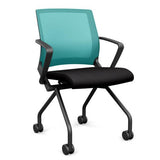 SitOnIt Movi Nester Chair | 3 Frame Colors Nesting Chairs SitOnIt Fabric Color Licorice Mesh Color Aqua 