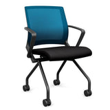 SitOnIt Movi Nester Chair | 3 Frame Colors Nesting Chairs SitOnIt Fabric Color Licorice Mesh Color Electric Blue 