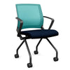 SitOnIt Movi Nester Chair | 3 Frame Colors Nesting Chairs SitOnIt Fabric Color Navy Mesh Color Aqua 