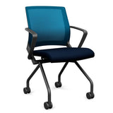 SitOnIt Movi Nester Chair | 3 Frame Colors Nesting Chairs SitOnIt Fabric Color Navy Mesh Color Electric Blue 