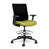 SitOnIt Novo Mid-back Stool | Mesh Back, Fabric Seat Stools SitOnIt Fabric Color Lime Mesh Color Onyx 