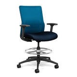 SitOnIt Novo Mid-back Stool | Mesh Back, Fabric Seat Stools SitOnIt Fabric Color Midnight Mesh Color Electric Blue 