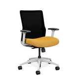 SitOnIt Novo Midback Desk Chair | Home Office Edition | Meshback Home Office SitOnIt Frame Color White Mesh Color Black Fabric Color Gold Dusk