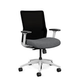 SitOnIt Novo Midback Desk Chair | Home Office Edition | Meshback Home Office SitOnIt Frame Color White Mesh Color Black Fabric Color Milestone