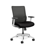 SitOnIt Novo Midback Desk Chair | Home Office Edition | Meshback Home Office SitOnIt Frame Color White Mesh Color Nickle Fabric Color Licorice