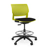 SitOnIt Orbix Task Stool | Upholstered Seat, Plastic Back, Armless Stools SitOnIt Plastic Color Apple Fabric Color Peppercorn 