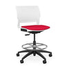 SitOnIt Orbix Task Stool | Upholstered Seat, Plastic Back, Armless Stools SitOnIt Plastic Color Arctic Fabric Color Fire 