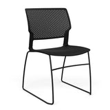 SitOnIt Orbix Wire Rod Chair | Plastic Shell, Arm or Armless Guest Chair, Cafe Chair, Stack Chair SitOnIt Armless Frame Color Black Plastic Color Black