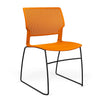 SitOnIt Orbix Wire Rod Chair | Plastic Shell, Arm or Armless Guest Chair, Cafe Chair, Stack Chair SitOnIt Armless Frame Color Black Plastic Color Tangerine