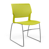 SitOnIt Orbix Wire Rod Chair | Plastic Shell, Arm or Armless Guest Chair, Cafe Chair, Stack Chair SitOnIt Armless Frame Color Chrome Plastic Color Apple