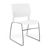 SitOnIt Orbix Wire Rod Chair | Plastic Shell, Arm or Armless Guest Chair, Cafe Chair, Stack Chair SitOnIt Armless Frame Color Chrome Plastic Color Arctic