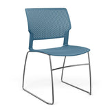 SitOnIt Orbix Wire Rod Chair | Plastic Shell, Arm or Armless Guest Chair, Cafe Chair, Stack Chair SitOnIt Armless Frame Color Chrome Plastic Color Lagoon