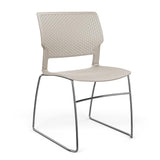 SitOnIt Orbix Wire Rod Chair | Plastic Shell, Arm or Armless Guest Chair, Cafe Chair, Stack Chair SitOnIt Armless Frame Color Chrome Plastic Color Latte