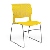 SitOnIt Orbix Wire Rod Chair | Plastic Shell, Arm or Armless Guest Chair, Cafe Chair, Stack Chair SitOnIt Armless Frame Color Chrome Plastic Color Lemon