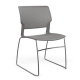 SitOnIt Orbix Wire Rod Chair | Plastic Shell, Arm or Armless Guest Chair, Cafe Chair, Stack Chair SitOnIt Armless Frame Color Chrome Plastic Color Slate