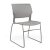 SitOnIt Orbix Wire Rod Chair | Plastic Shell, Arm or Armless Guest Chair, Cafe Chair, Stack Chair SitOnIt Armless Frame Color Chrome Plastic Color Sterling
