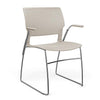 SitOnIt Orbix Wire Rod Chair | Plastic Shell, Arm or Armless Guest Chair, Cafe Chair, Stack Chair SitOnIt Fixed Arm Frame Color Chrome Plastic Color Latte