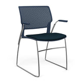 SitOnIt Orbix Wire Rod Chair | Upholstered Seat Guest Chair, Cafe Chair, Stack Chair SitOnIt 