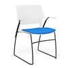 SitOnIt Orbix Wire Rod Chair | Upholstered Seat Guest Chair, Cafe Chair, Stack Chair SitOnIt Frame Color Black Plastic Color Arctic Fabric Color Electric Blue