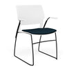 SitOnIt Orbix Wire Rod Chair | Upholstered Seat Guest Chair, Cafe Chair, Stack Chair SitOnIt Frame Color Black Plastic Color Arctic Fabric Color Navy