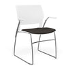 SitOnIt Orbix Wire Rod Chair | Upholstered Seat Guest Chair, Cafe Chair, Stack Chair SitOnIt Frame Color Chrome Plastic Color Arctic Fabric Color Chai