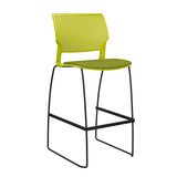 SitOnIt Orbix Wire Rod Stool w/ Upholstered Seat, Armless Stools SitOnIt Frame Color Black Plastic Color Apple Fabric Color Apple