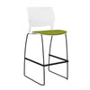 SitOnIt Orbix Wire Rod Stool w/ Upholstered Seat, Armless Stools SitOnIt Frame Color Black Plastic Color Arctic Fabric Color Apple