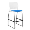 SitOnIt Orbix Wire Rod Stool w/ Upholstered Seat, Armless Stools SitOnIt Frame Color Black Plastic Color Arctic Fabric Color Electric Blue