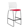 SitOnIt Orbix Wire Rod Stool w/ Upholstered Seat, Armless Stools SitOnIt Frame Color Black Plastic Color Arctic Fabric Color Fire