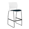 SitOnIt Orbix Wire Rod Stool w/ Upholstered Seat, Armless Stools SitOnIt Frame Color Black Plastic Color Arctic Fabric Color Navy