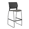 SitOnIt Orbix Wire Rod Stool w/ Upholstered Seat, Armless Stools SitOnIt Frame Color Black Plastic Color Black Fabric Color Caraway