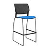 SitOnIt Orbix Wire Rod Stool w/ Upholstered Seat, Armless Stools SitOnIt Frame Color Black Plastic Color Black Fabric Color Electric Blue
