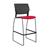 SitOnIt Orbix Wire Rod Stool w/ Upholstered Seat, Armless Stools SitOnIt Frame Color Black Plastic Color Black Fabric Color Fire