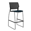 SitOnIt Orbix Wire Rod Stool w/ Upholstered Seat, Armless Stools SitOnIt Frame Color Black Plastic Color Black Fabric Color Navy