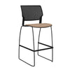 SitOnIt Orbix Wire Rod Stool w/ Upholstered Seat, Armless Stools SitOnIt Frame Color Black Plastic Color Black Fabric Color Nutmeg