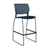 SitOnIt Orbix Wire Rod Stool w/ Upholstered Seat, Armless Stools SitOnIt Frame Color Black Plastic Color Navy Fabric Color Navy
