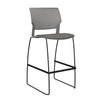 SitOnIt Orbix Wire Rod Stool w/ Upholstered Seat, Armless Stools SitOnIt Frame Color Black Plastic Color Slate Fabric Color Caraway