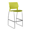 SitOnIt Orbix Wire Rod Stool w/ Upholstered Seat, Armless Stools SitOnIt Frame Color Chrome Plastic Color Apple Fabric Color Apple