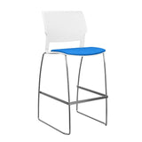 SitOnIt Orbix Wire Rod Stool w/ Upholstered Seat, Armless Stools SitOnIt Frame Color Chrome Plastic Color Arctic Fabric Color Electric Blue