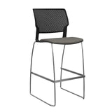 SitOnIt Orbix Wire Rod Stool w/ Upholstered Seat, Armless Stools SitOnIt Frame Color Chrome Plastic Color Black Fabric Color Caraway